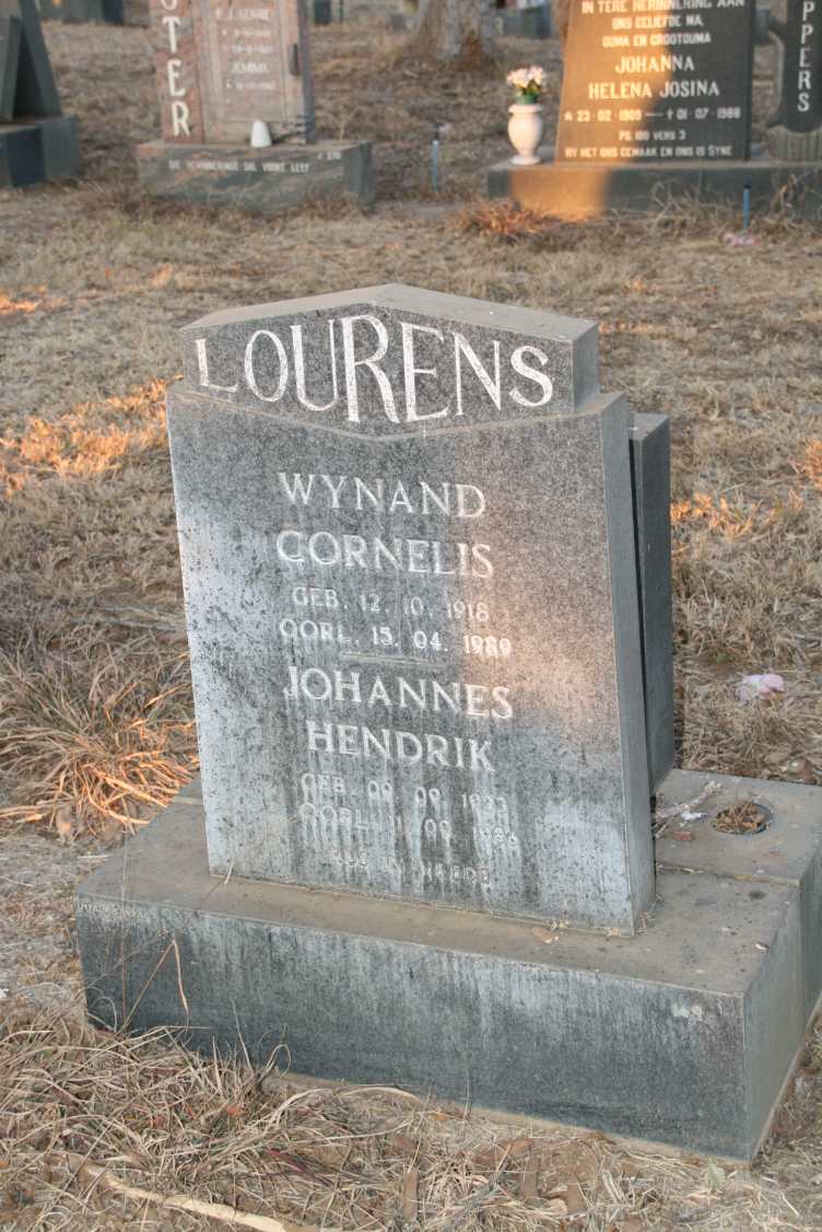 LOURENS Wynand Cornelis 1918-1989 :: LOURENS Johannes Hendrik 1923-1986