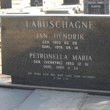 LABUSCHAGNE Jan Hendrik 1903-1979 & Petronella Maria VERRYNE 1903-1985