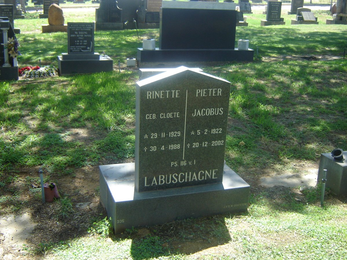 LABUSCHAGNE Pieter Jacobus 1922-2002 &amp; Rinette CLOETE 1929-1988