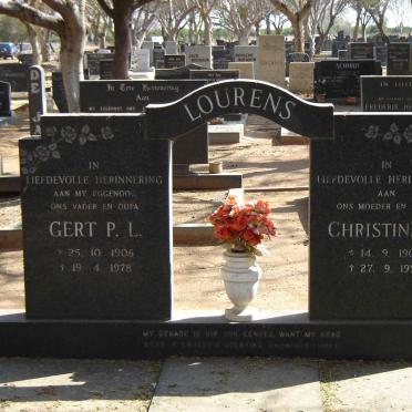 LOURENS Gert P.L. 1906-1978 & Christian S. 1909-1994
