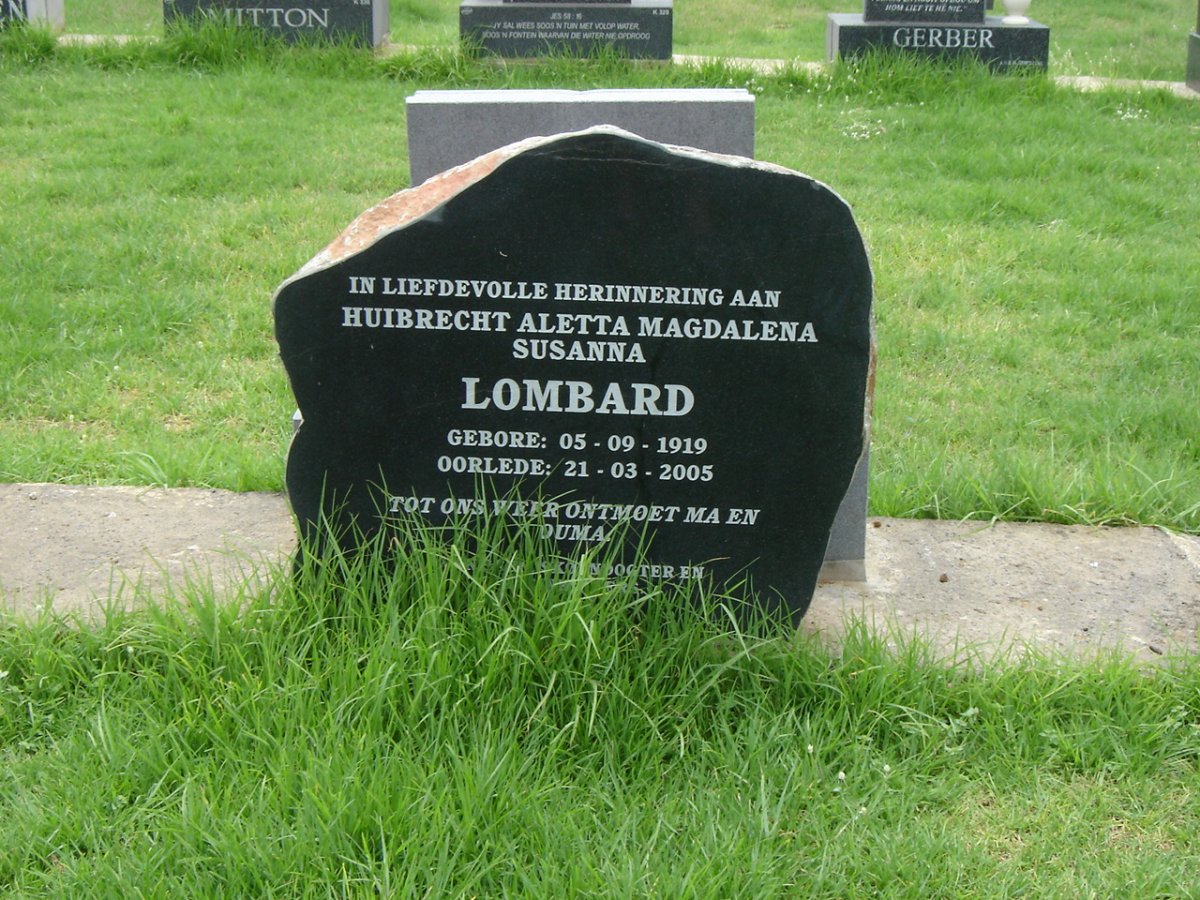 LOMBARD Huibrecht Aletta Magdalena Susanna 1919-2005