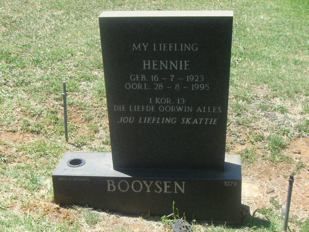 BOOYSEN Hennie 1923-1995