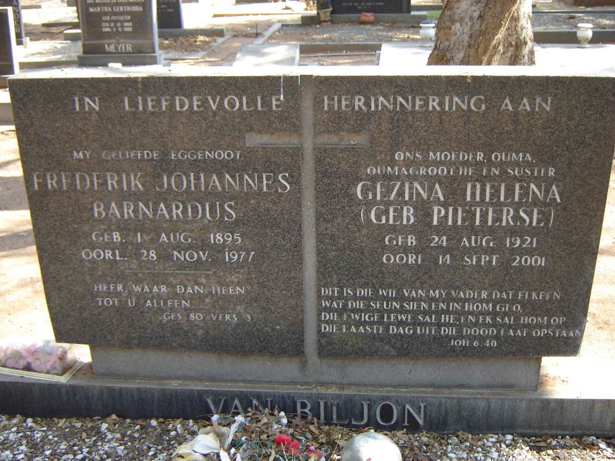 BILJON Frederick Johannes Bernardus VAN