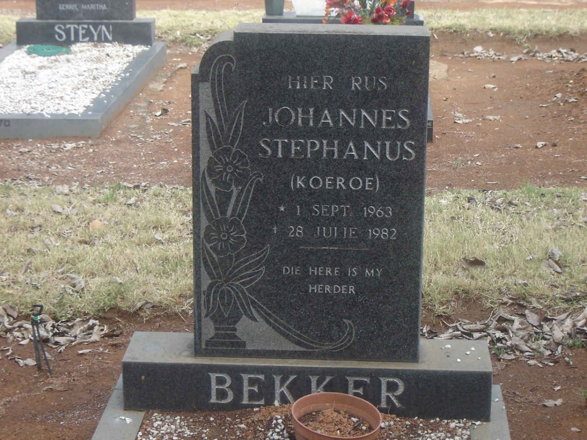 BEKKER Johannes Stephanus 1963-1982