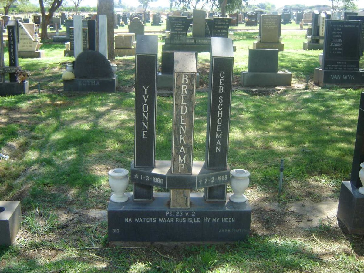 BREDENKAMP Yvonne nee SCHOEMAN 1960-1988