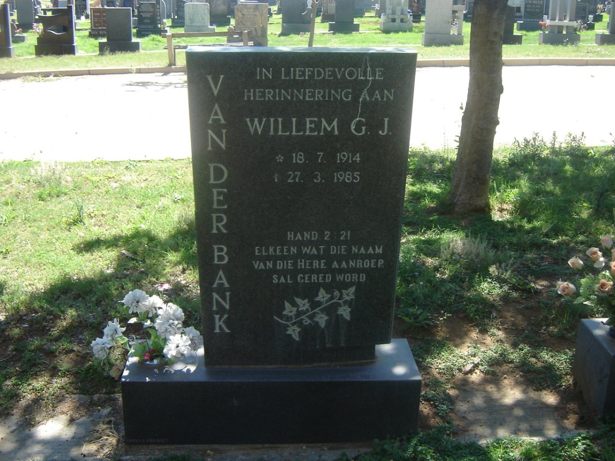 BANK Willem G.J., van der 1914-1985