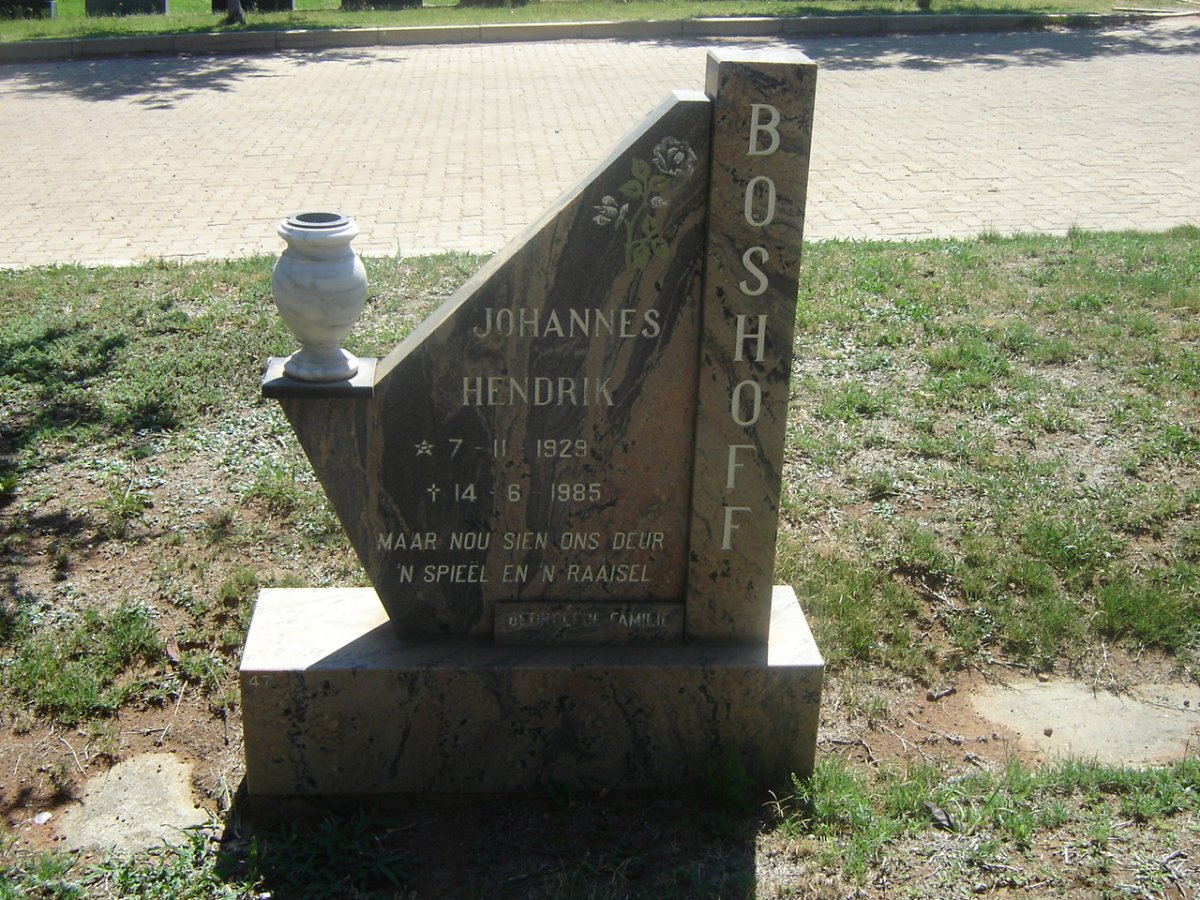 BOSHOFF Johannes Hendrik 1929-1985