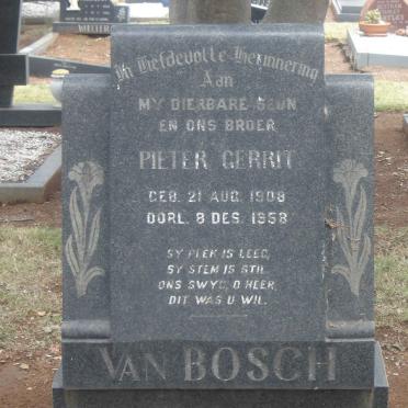 BOSCH Pieter Gerrit, van 1908-1958