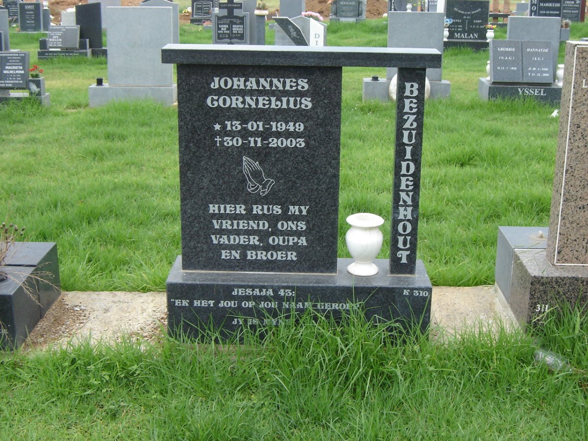 BEZUIDENHOUT Johannes Cornelius 1949-2003