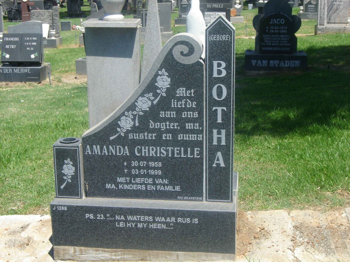 BOTHA Amanda Christelle 1958-1999
