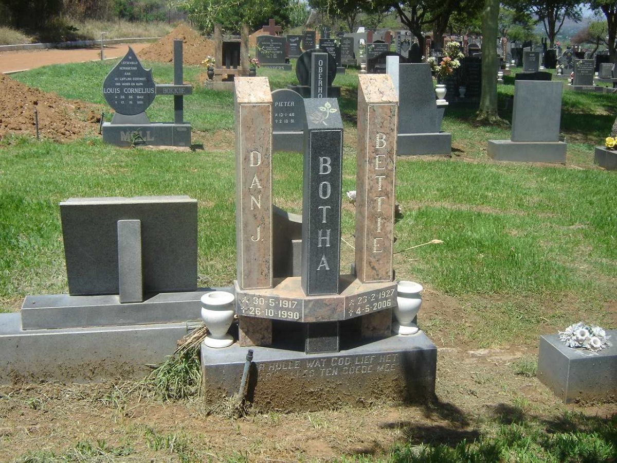BOTHA Dan J. 1917-1990 &amp; Bettie 1927-2006