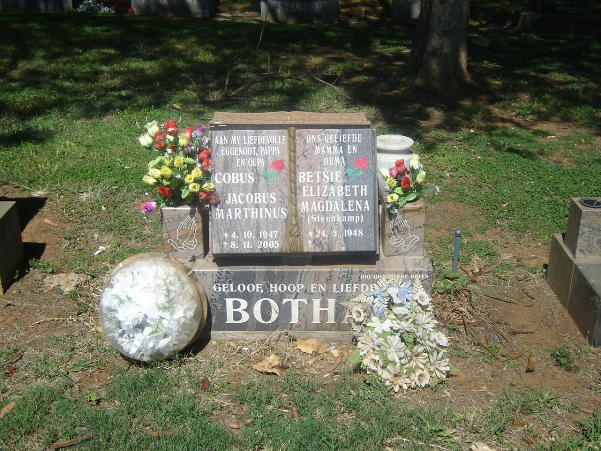 BOTHA Jacobus Marthinus 1947-2005 &amp; Elizabeth Magdalena STEENKAMP 1948-
