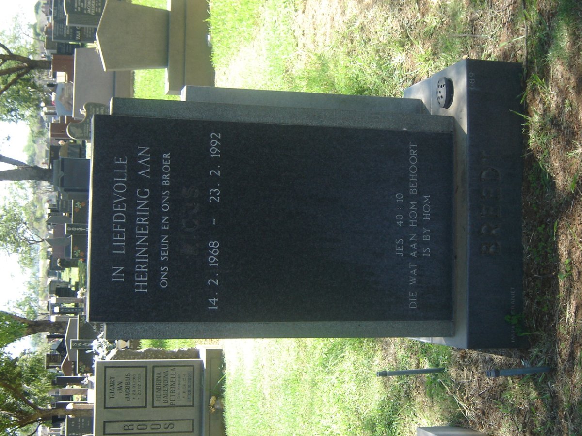 BREEDT Ricus 1968-1992
