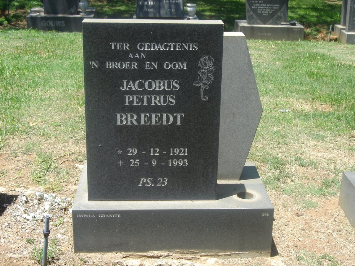 BREEDT Jacobus Petrus 1921-1993