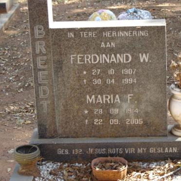 BREEDT Ferdinand W. 1907-1994 & Maria F. 1914-2005