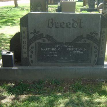 BREEDT Martinus C. 1915-1988 &amp; Christina M. 1926-