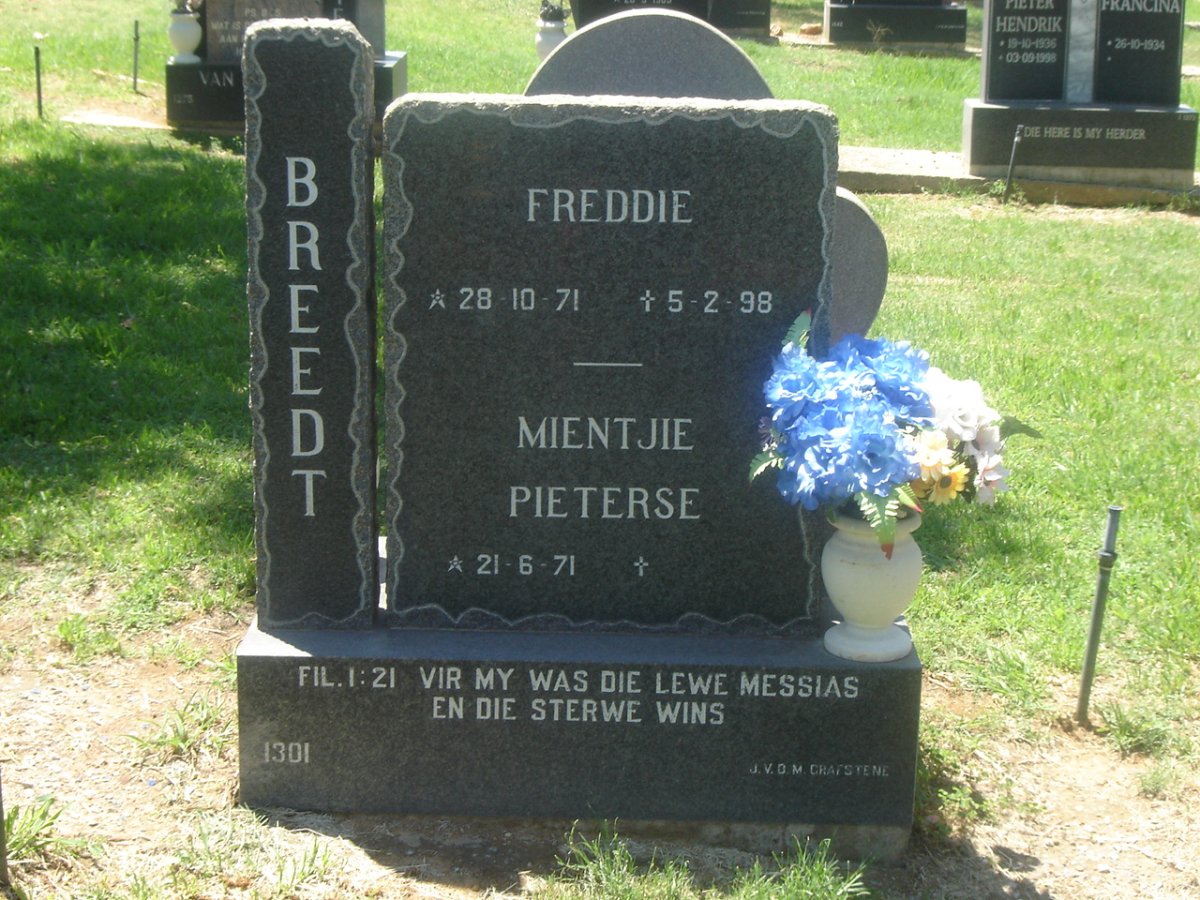 BREEDT Freddie 1971-1998 &amp; Mientjie PIETERSE 1971-