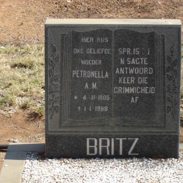 BRITZ Petronella A.M. 1905-1988