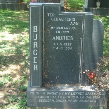 BURGER Andries 1926-1994