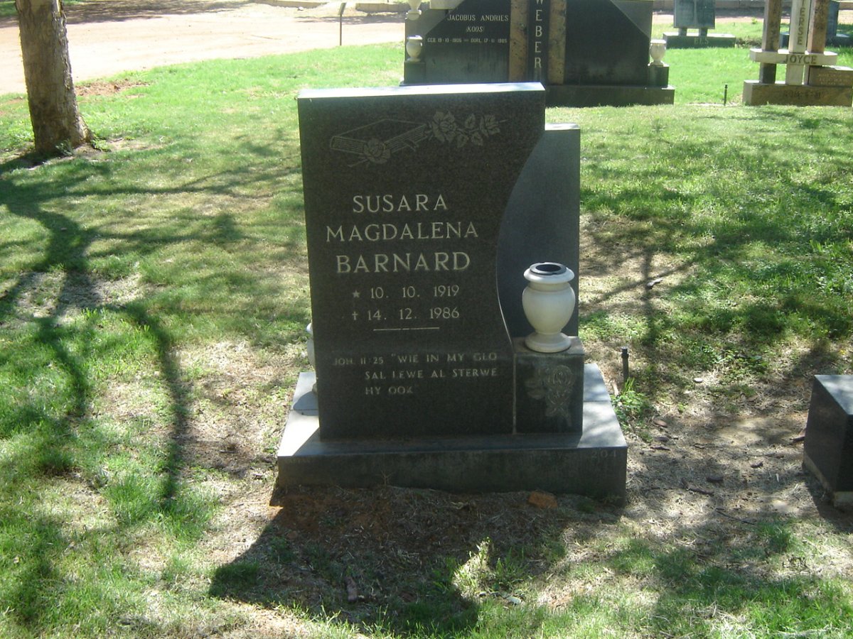 BARNARD Susara Magdalena 1919-1986