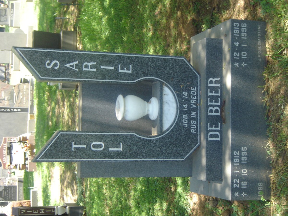 BEER Tol, de 1912-1995 &amp; Sarie 1913-1996
