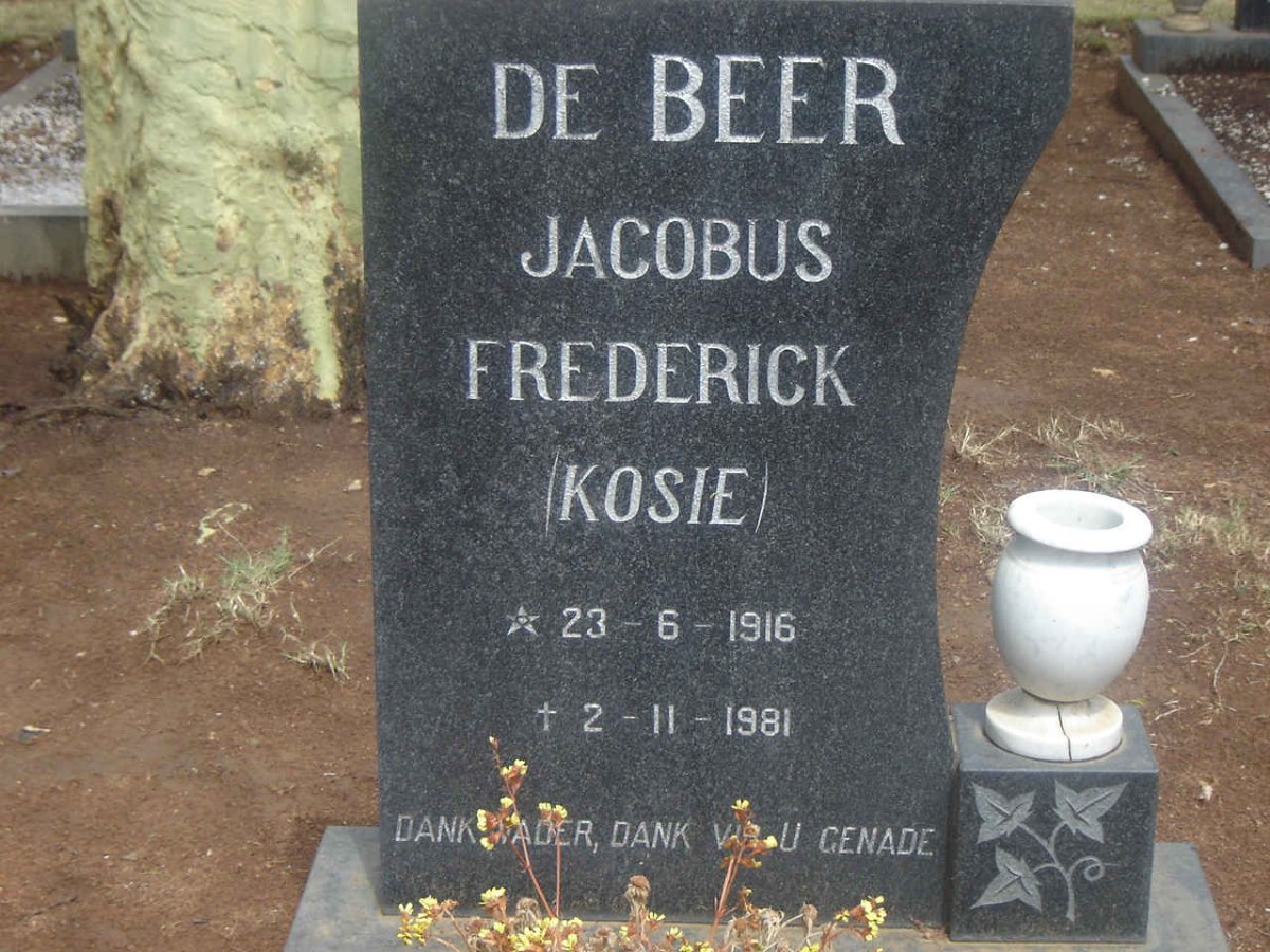 BEER Jacobus Frederick, de 1916-1981  
