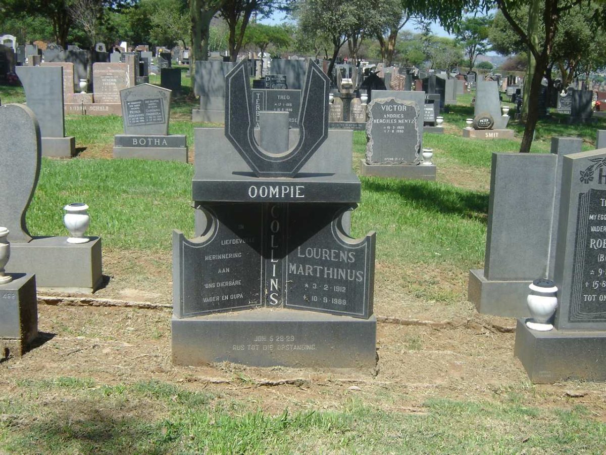 COLLINS Lourens Marthinus 1912-1989