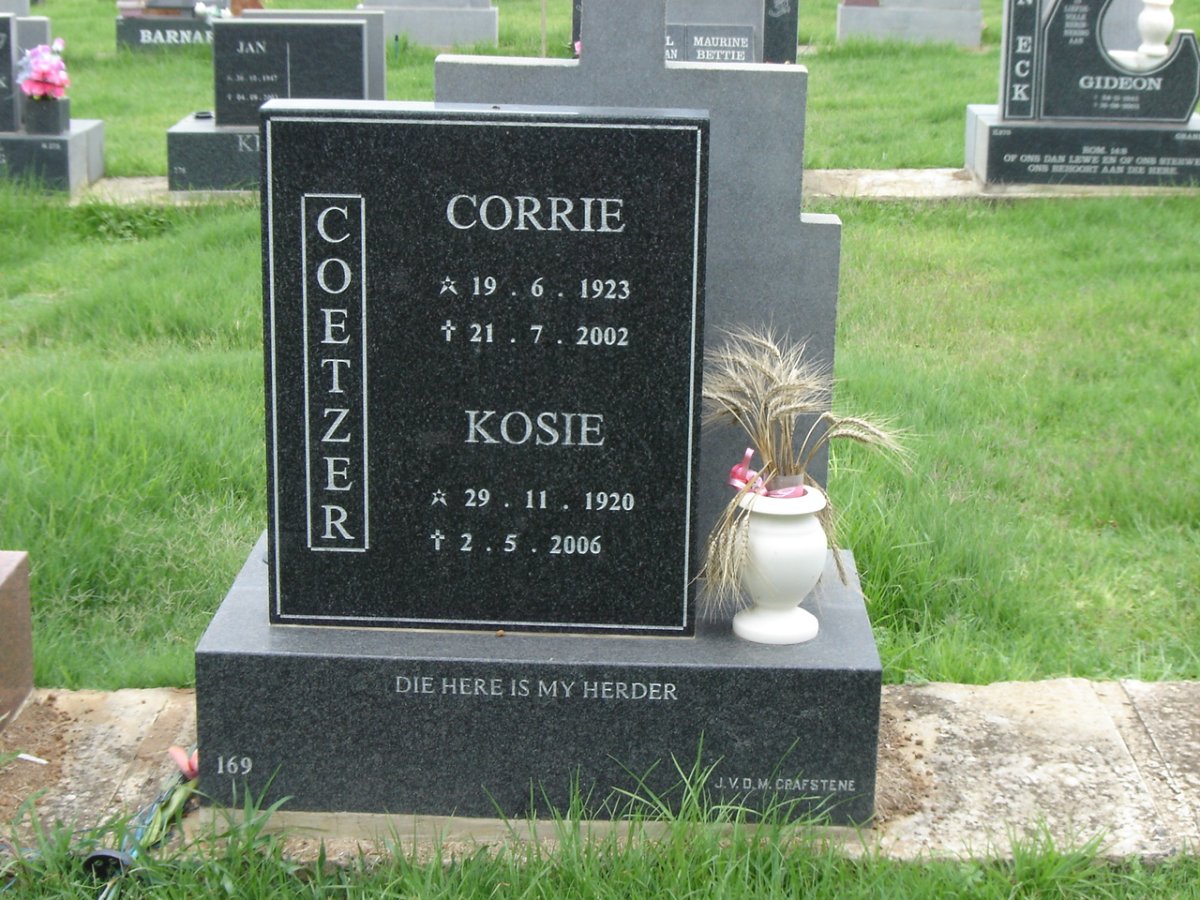 COETZER Kosie 1920-2006 &amp; Corrie 1923-2002