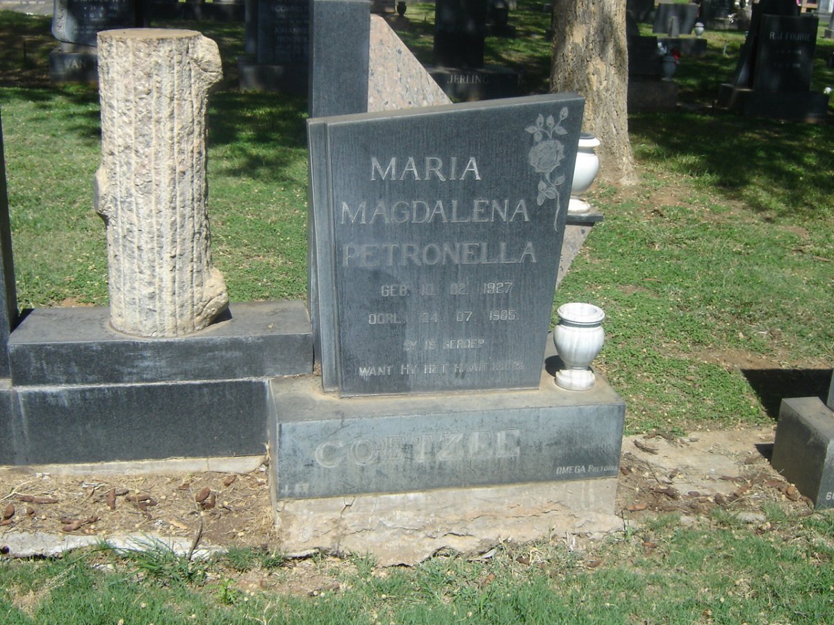 COETZEE Maria Magdalena Petronella 1927-1985
