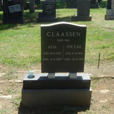 CLAASSEN Pietjie 1913-1991 &amp; Ada 1919-1990