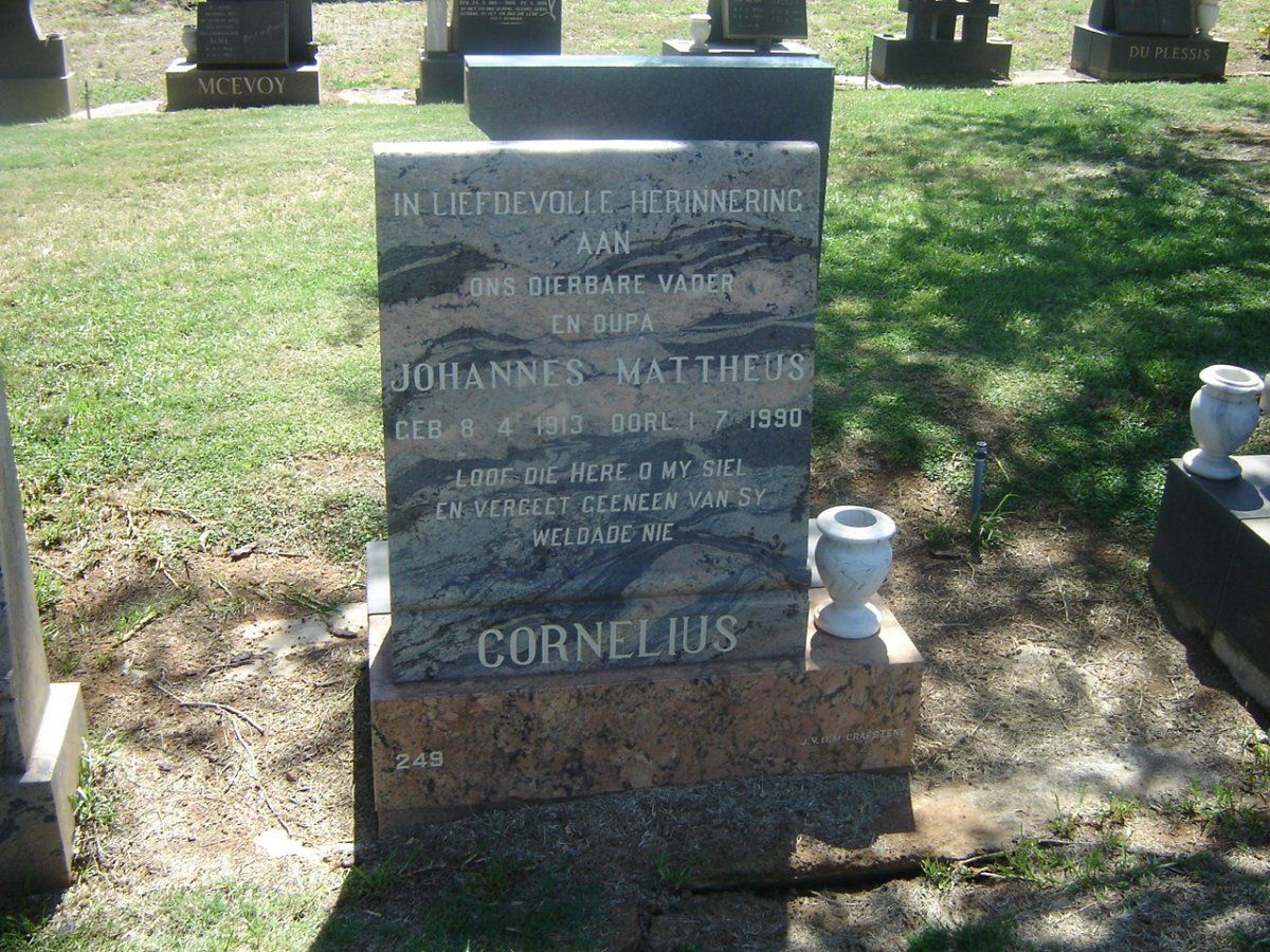 CORNELIUS Johannes Mattheus 1913-1990
