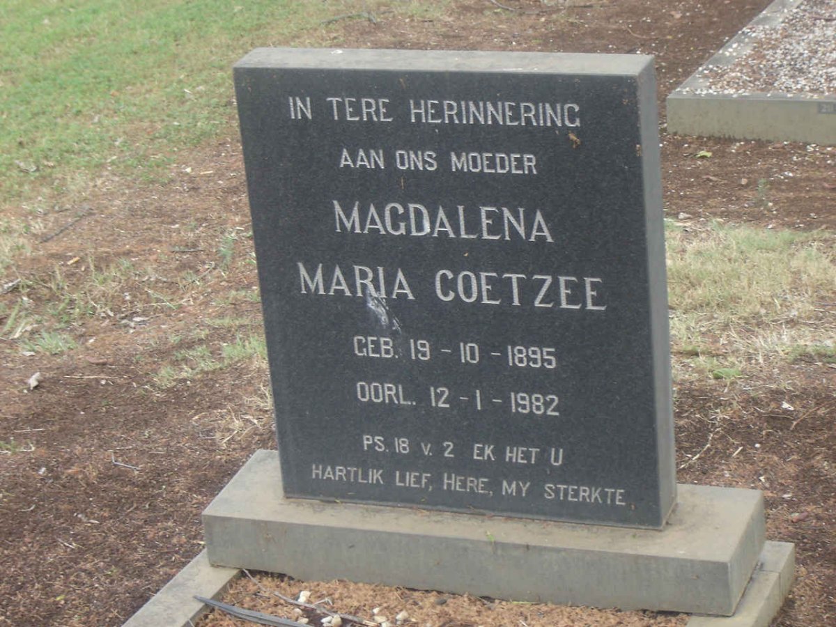 COETZEE Magdalena Maria 1895-1982