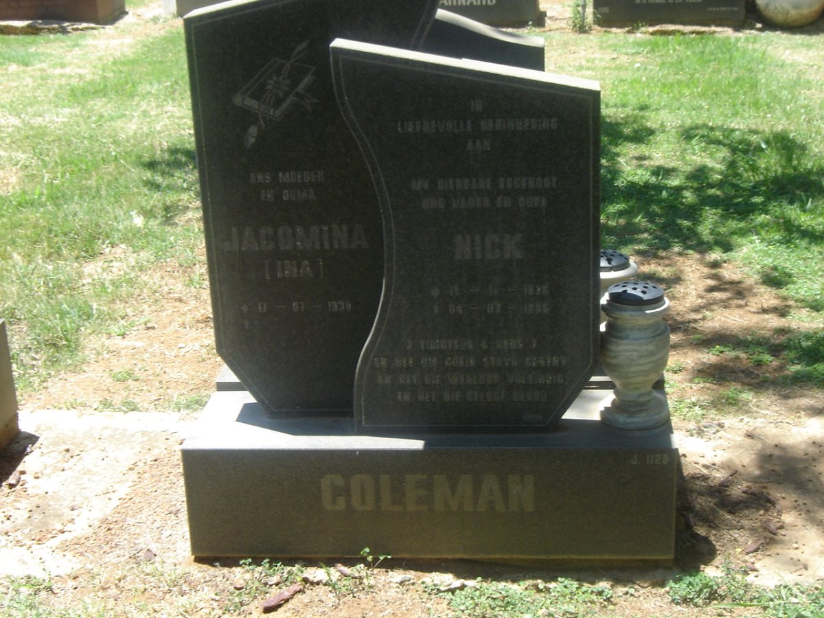 COLEMAN Nick 1936- &amp; Jacomina 1938-