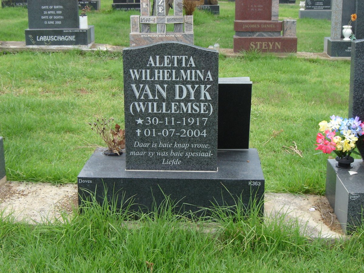 DYK Aletta Wilhelmina, van nee WILLIMSE 1917-2004