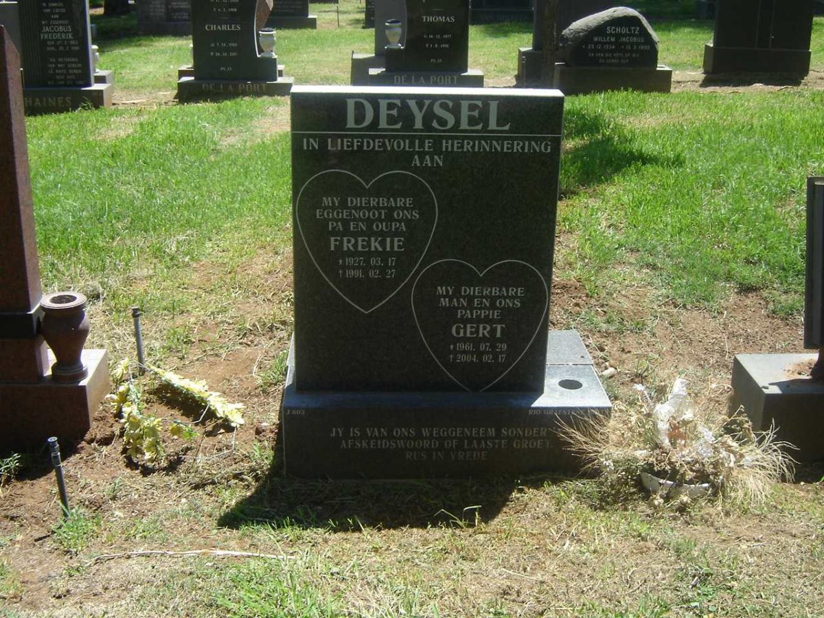 DEYSEL Frekie 1927-1991 :: DEYSEL Gert 1961-2004