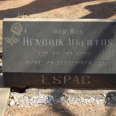 ESPAG Hendrik Albertus 1905-1975