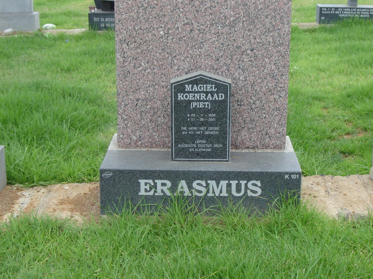 ERASMUS Magiel Koenraad 1938-2001