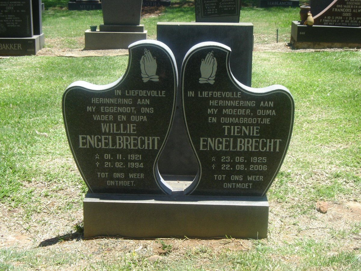 ENGELBRECHT Willie 1921-1994 &amp;  Tienie 1925-2006