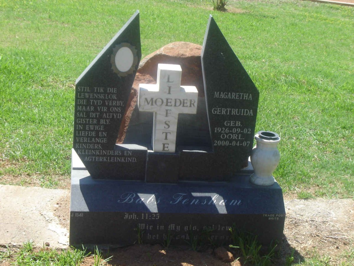 FENSHAW Magaretha Gertruida 1926-2000