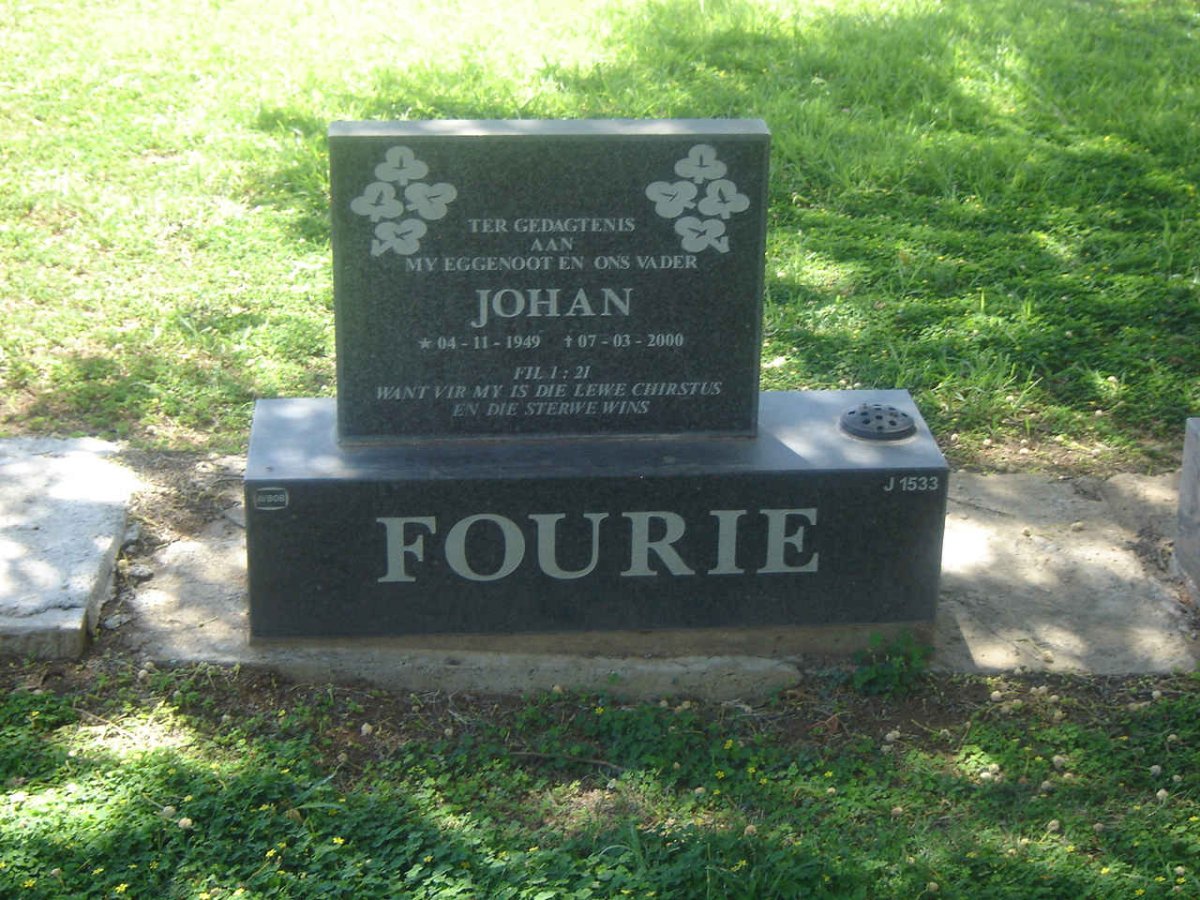 FOURIE Johan 1949-2000