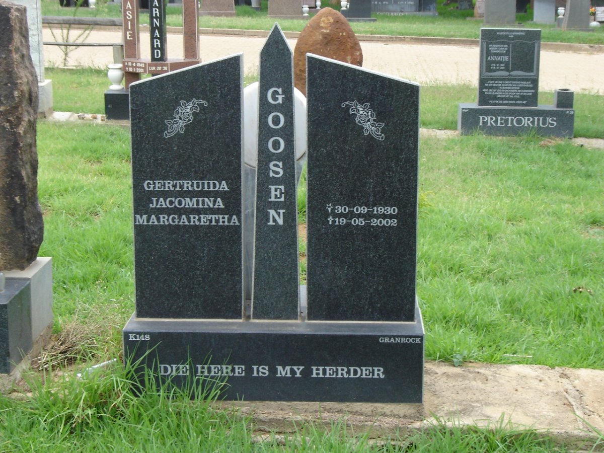 GOOSEN Gertruida Jacomina Margaretha 1930-2002