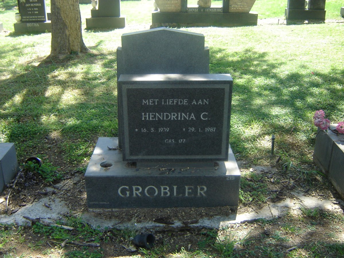 GROBLER Hendrina C. 1939-1987