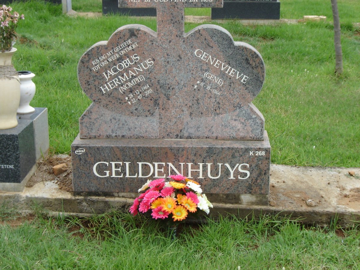 GELDENHUIS Jacobus Hermanus 1964-2003 &amp; Genevieve 1966-
