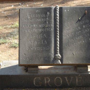 GROVE Alida Maria nee SNYDERS 1908-1988