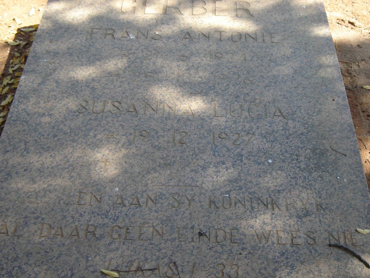 GERBER Frans Antonie 1924-1976 & Susanna Lucia 1927