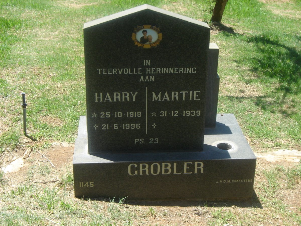 GROBLER Harry 1918-1996 &amp; Martie 1939-