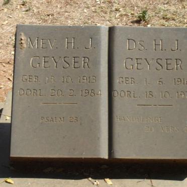 GEYSER H.J. 1916-1976 & H.J. 1913-1984
