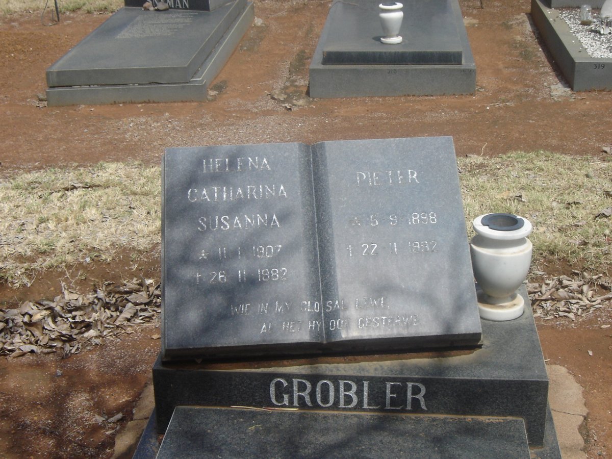 GROBLER Pieter 1898-1982 &amp; Helena Catharina Susanna 1907-1982