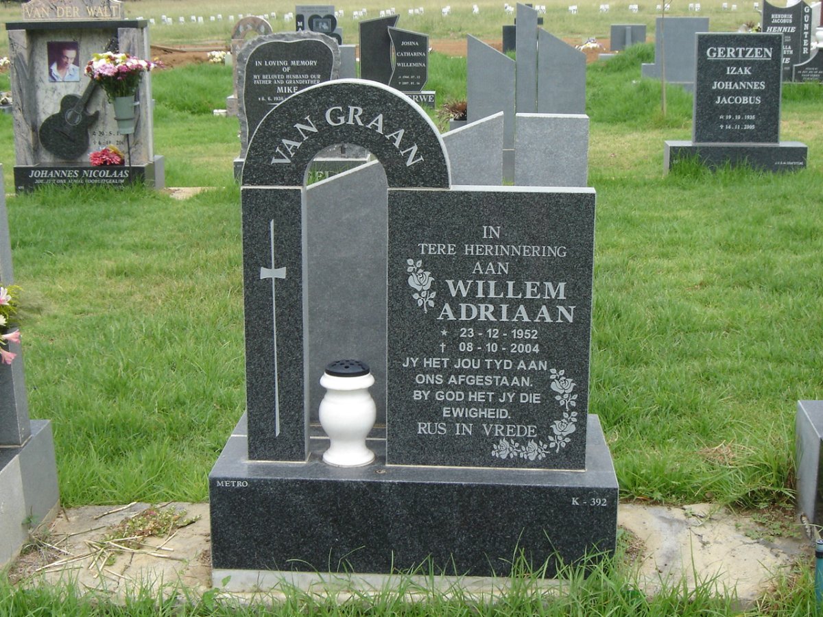 GRAAN Willem Adriaan., van 1952-2004