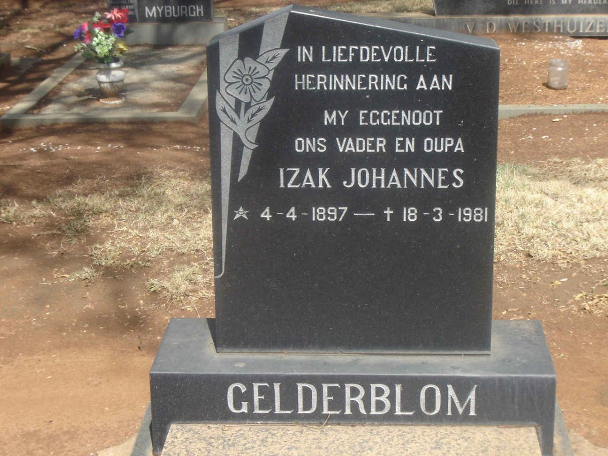 GELDERBLOM Izak Johannes 1897-1981